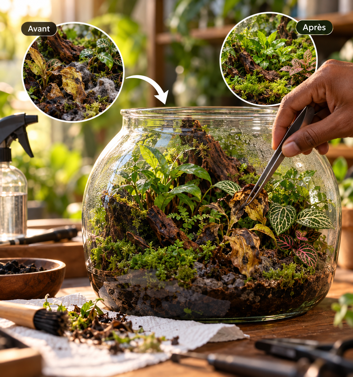 Comment sauver un terrarium dont les plantes commencent à pourrir ?