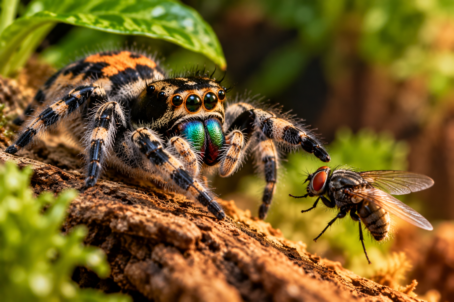 Peut-on donner des mouches sauvages à une Phidippus regius ? Risques et alternatives pour bien la nourrir